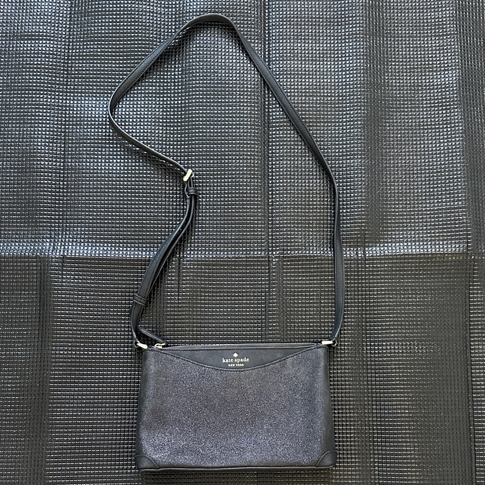 Kate Spade New York Shimmy Giltter Black Crossbody Bag
